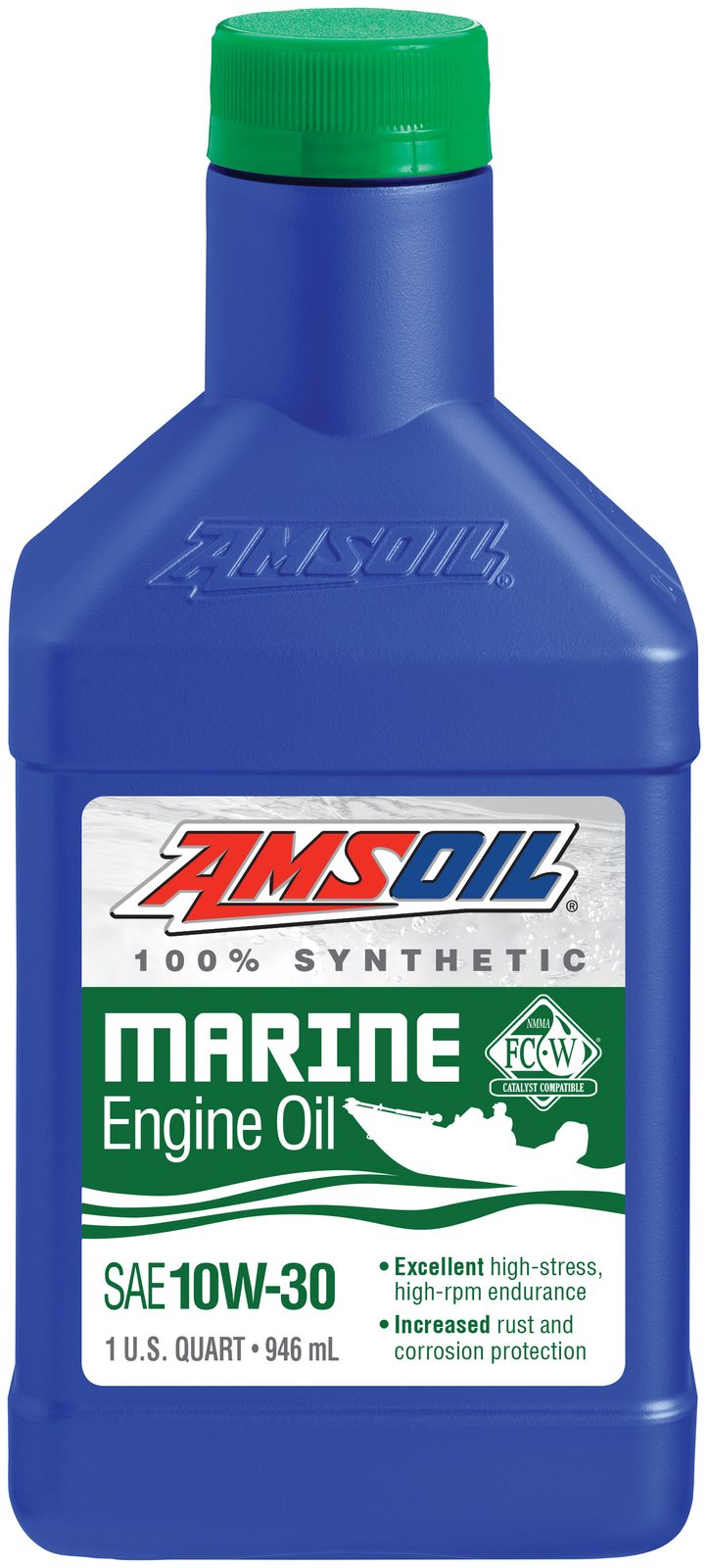 AMSOIL 10W-30 Synthetic Marine Engine Oil Quart