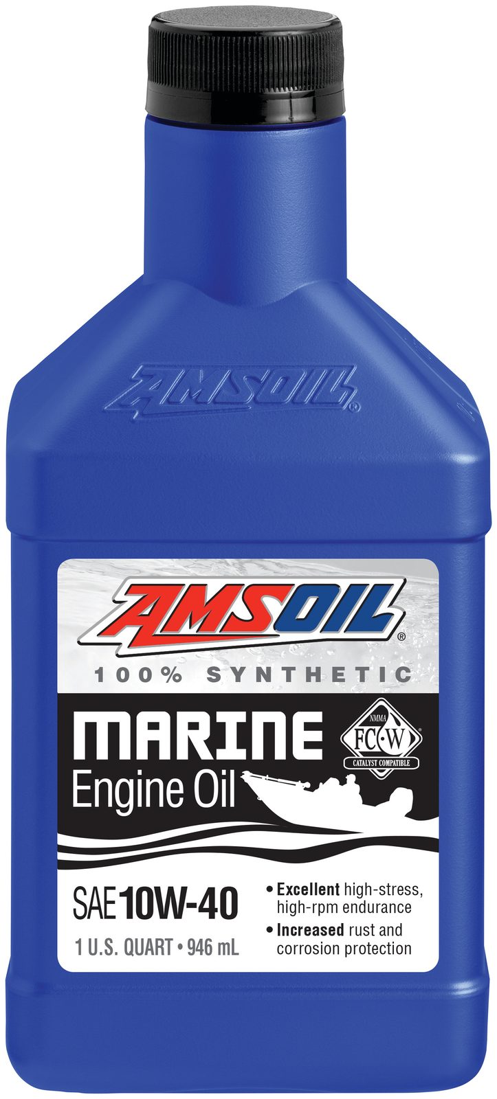 AMSOIL 10W-40 Synthetic Marine Engine Oil Quart